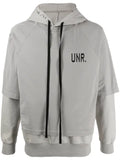 UNRAVEL PROJECT logo-print layered hoodie