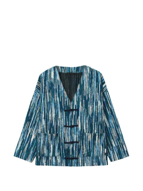 FIVE CM frog-fastening melange-effect cardigan