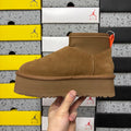 UGG Classic Ultra Mini Platform Boot – Women’s Suede Ankle Boot with Neoprene Collar in Chestnut