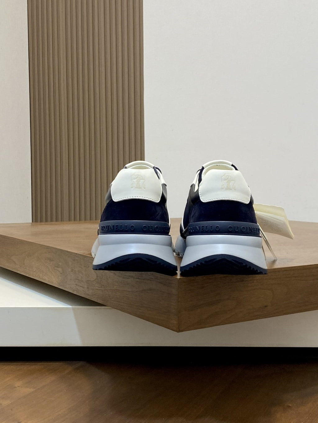 Brunello Cucinelli Navy and Gray Low-Top Sneakers